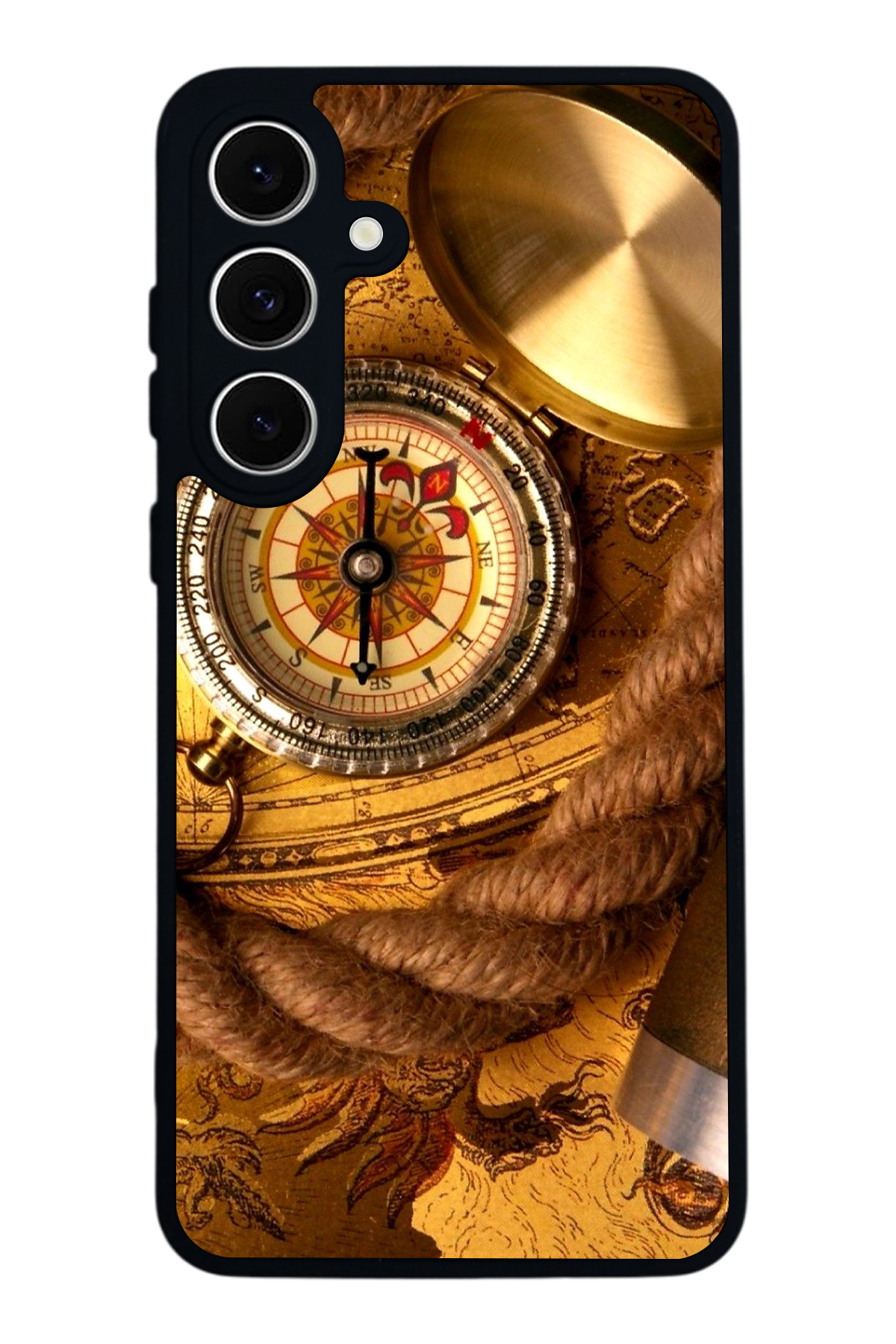 Samsung Galaxy S24 FE Uyumlu Pusula Tasarımlı Glossy Premium Kılıf