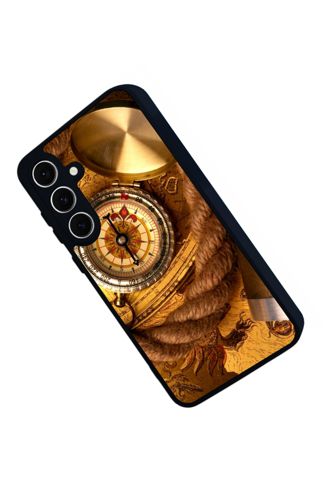 Samsung Galaxy S24 FE Uyumlu Pusula Tasarımlı Glossy Premium Kılıf