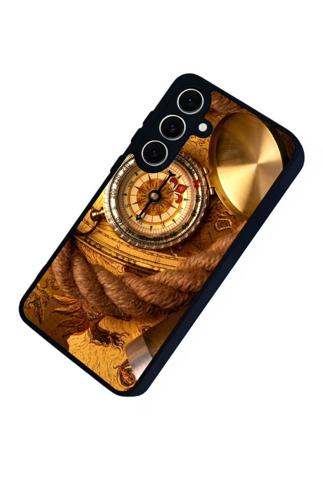 Samsung Galaxy S24 FE Uyumlu Pusula Tasarımlı Glossy Premium Kılıf