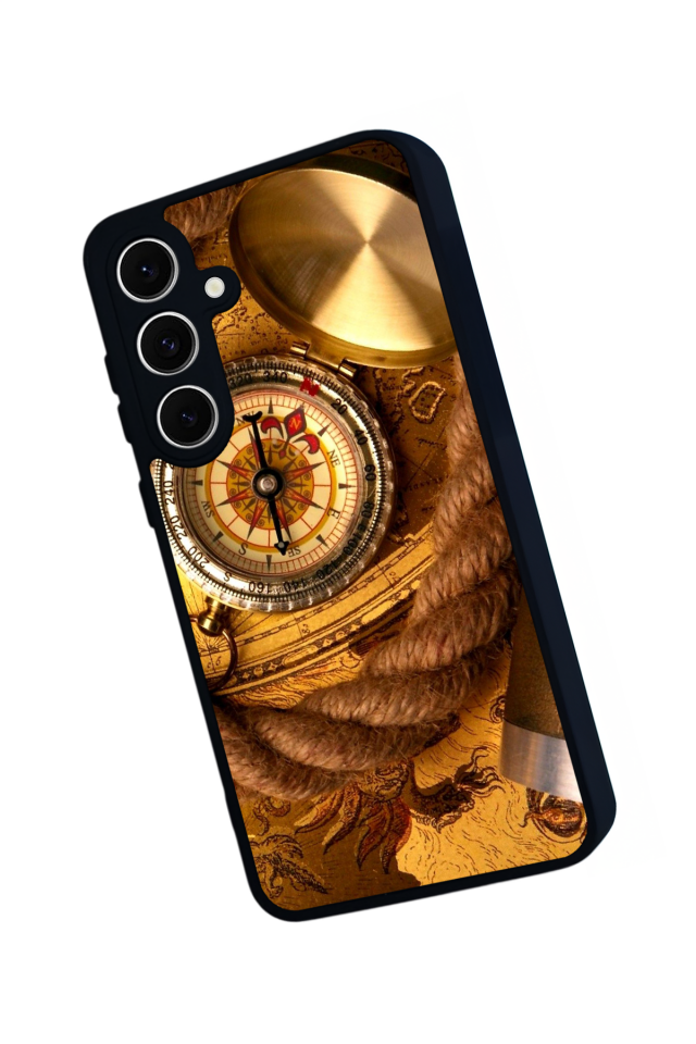 Samsung Galaxy S24 FE Uyumlu Pusula Tasarımlı Glossy Premium Kılıf