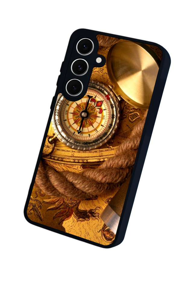 Samsung Galaxy S24 FE Uyumlu Pusula Tasarımlı Glossy Premium Kılıf
