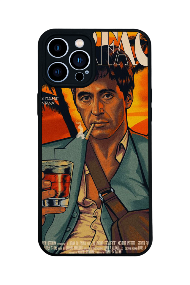 iPhone 13 Pro Max Uyumlu Scarface Tasarımlı Glossy Premium Kılıf