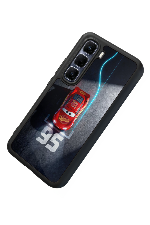 Infinix Hot 60 Pro Plus Uyumlu Şimsek McQueen Tasarımlı Glossy Premium Kılıf