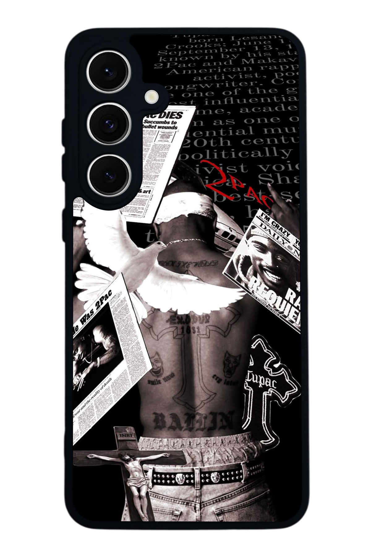 Samsung Galaxy A16 Uyumlu Tupac Tasarımlı Glossy Premium Kılıf