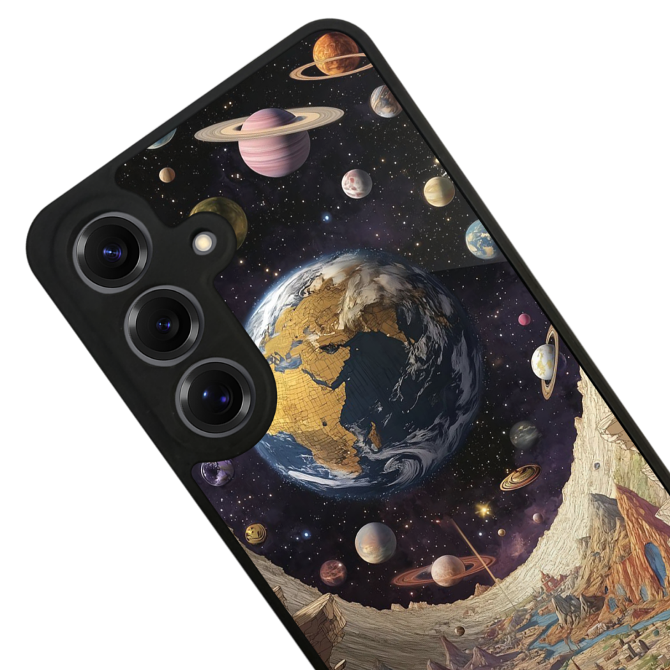 Samsung Galaxy S25 Uyumlu Uzay Tasarımlı Glossy Premium Kılıf