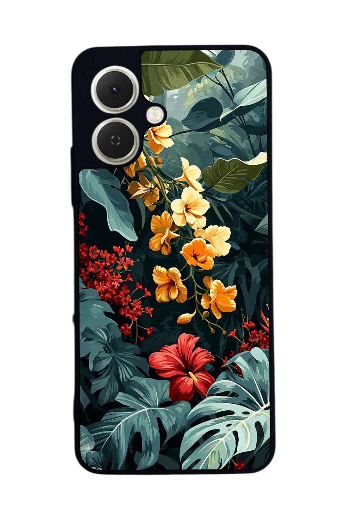 Tecno Spark GO 2 Uyumlu Botanik Tasarımlı Glossy Premium Kılıf