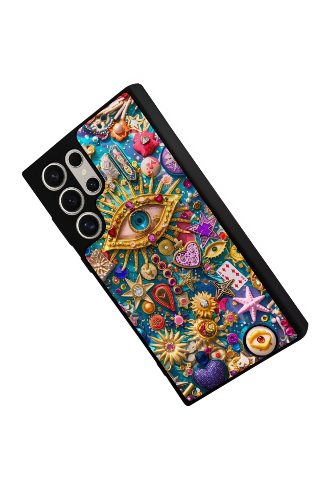 Samsung Galaxy S24 Ultra Uyumlu Göz Tasarımlı Glossy Premium Kılıf