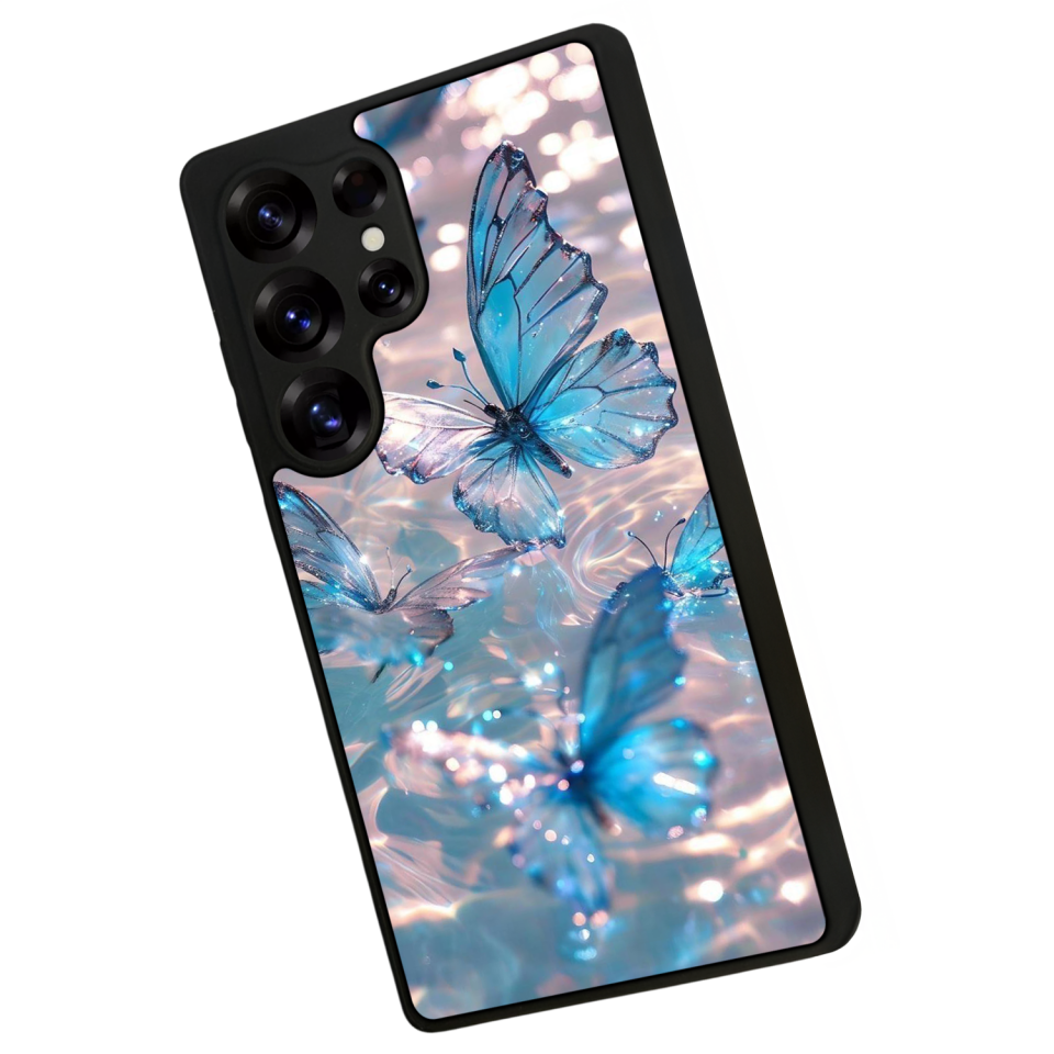 Samsung Galaxy S25 Ultra Uyumlu Kelebek Tasarımlı Glossy Premium Kılıf