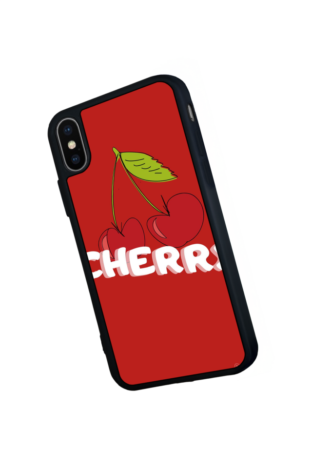 iPhone XS Max Uyumlu Kiraz Tasarımlı Glossy Premium Kılıf