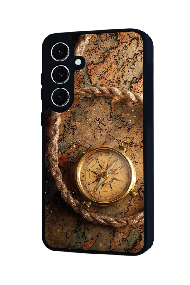 Samsung Galaxy S24 FE Uyumlu Pusula Tasarımlı Glossy Premium Kılıf