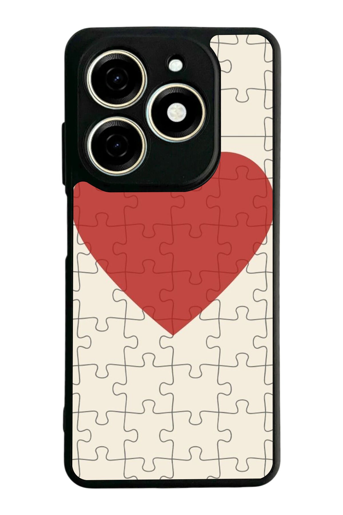 Tecno Spark 20/20C Uyumlu Kalp Love Tasarımlı Glossy Premium Kılıf