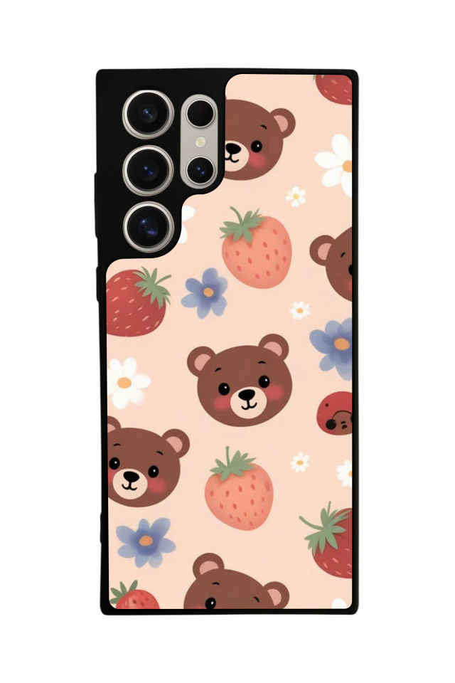 Samsung Galaxy S22 Ultra Uyumlu Ayı Tasarımlı Glossy Premium Kılıf