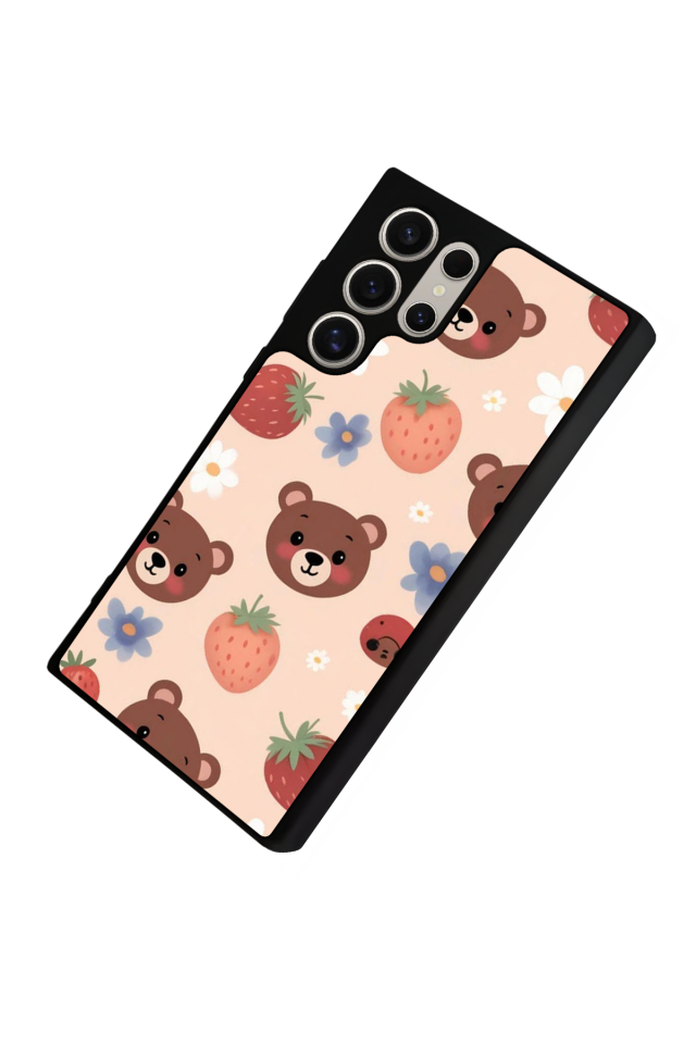 Samsung Galaxy S22 Ultra Uyumlu Ayı Tasarımlı Glossy Premium Kılıf