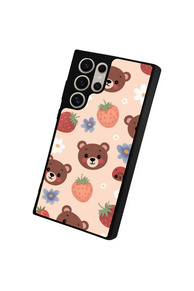 Samsung Galaxy S22 Ultra Uyumlu Ayı Tasarımlı Glossy Premium Kılıf