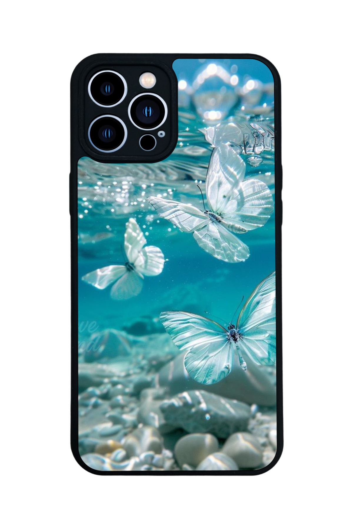 iPhone 12 Pro Max Uyumlu Kelebek Tasarımlı Glossy Premium Kılıf
