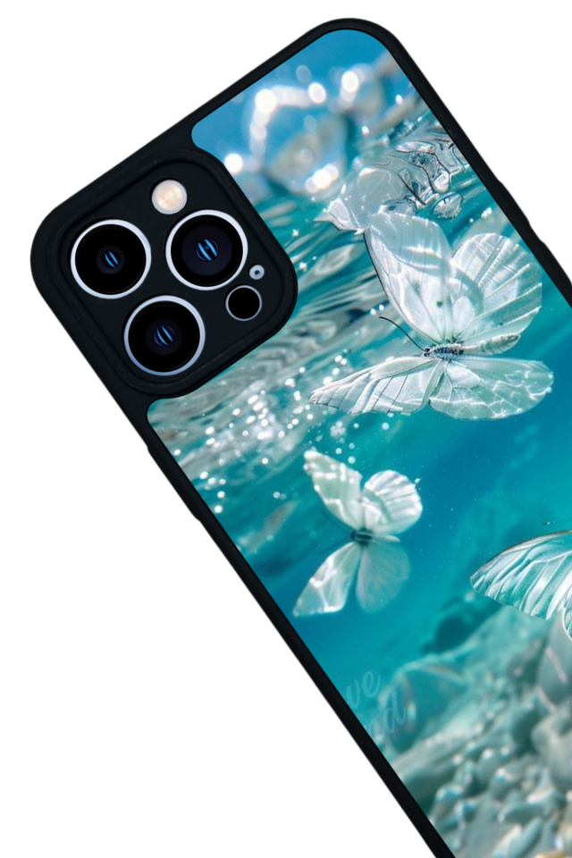 iPhone 12 Pro Max Uyumlu Kelebek Tasarımlı Glossy Premium Kılıf