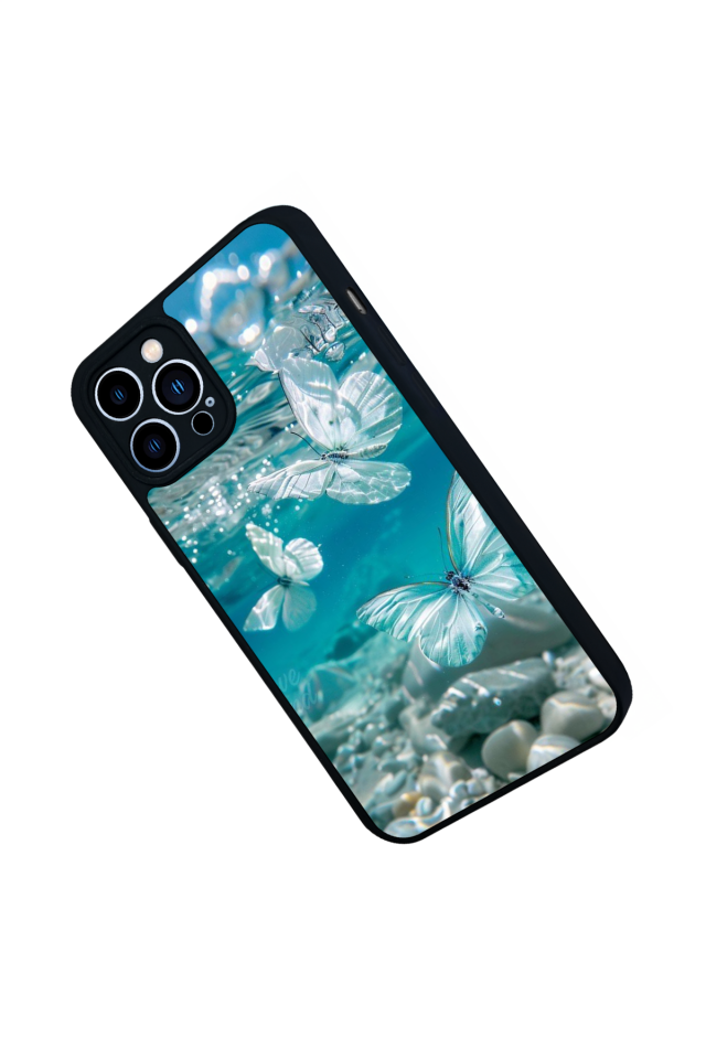 iPhone 12 Pro Max Uyumlu Kelebek Tasarımlı Glossy Premium Kılıf