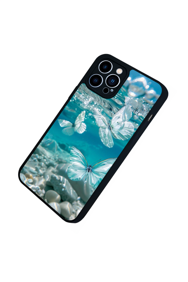iPhone 12 Pro Max Uyumlu Kelebek Tasarımlı Glossy Premium Kılıf