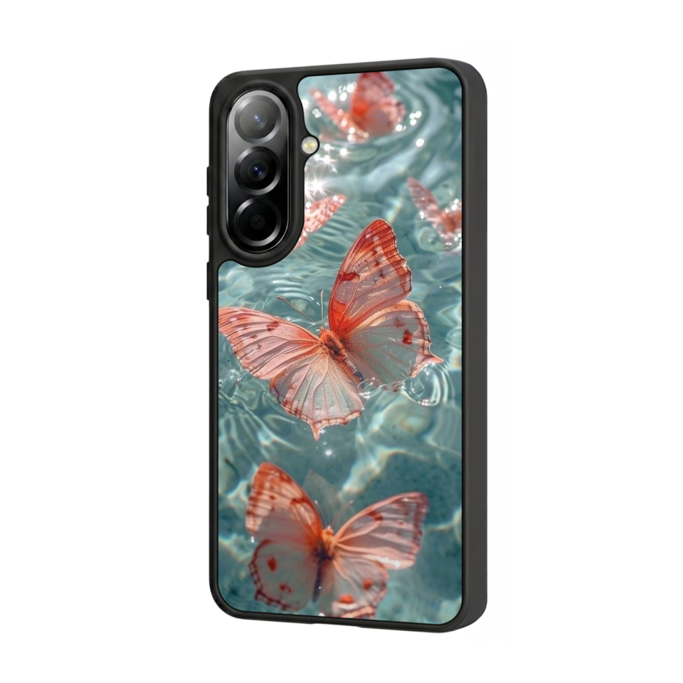 Samsung Galaxy A57 Uyumlu Kelebek Tasarımlı Glossy Premium Kılıf