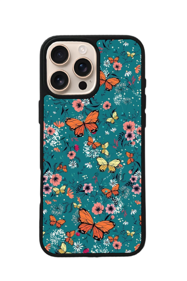 iPhone 15 Pro Uyumlu Kelebek Tasarımlı Glossy Premium Kılıf