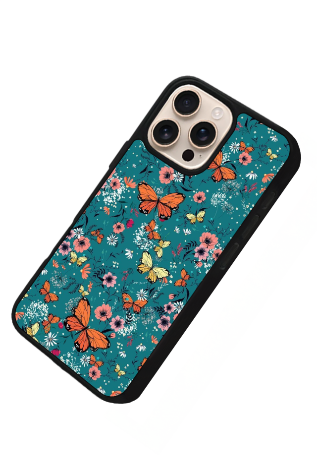 iPhone 15 Pro Uyumlu Kelebek Tasarımlı Glossy Premium Kılıf