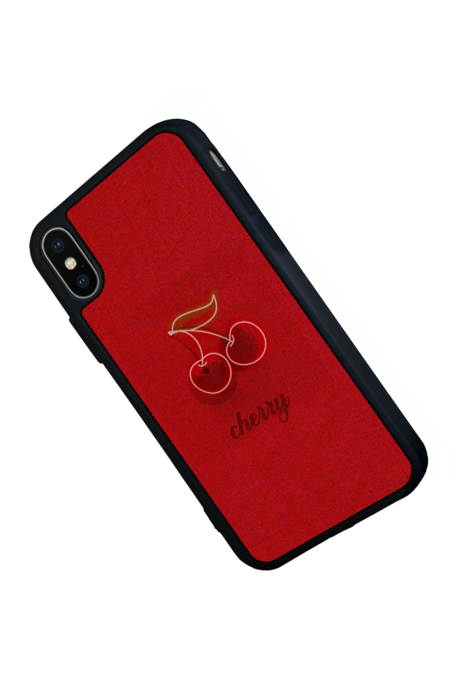 iPhone XS Max Uyumlu Kiraz Tasarımlı Glossy Premium Kılıf