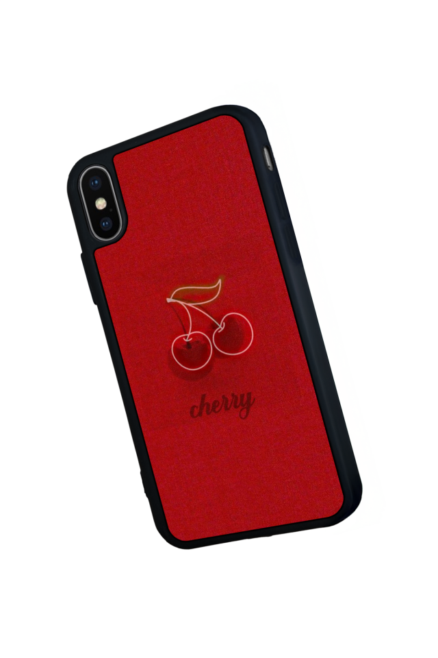 iPhone XS Max Uyumlu Kiraz Tasarımlı Glossy Premium Kılıf