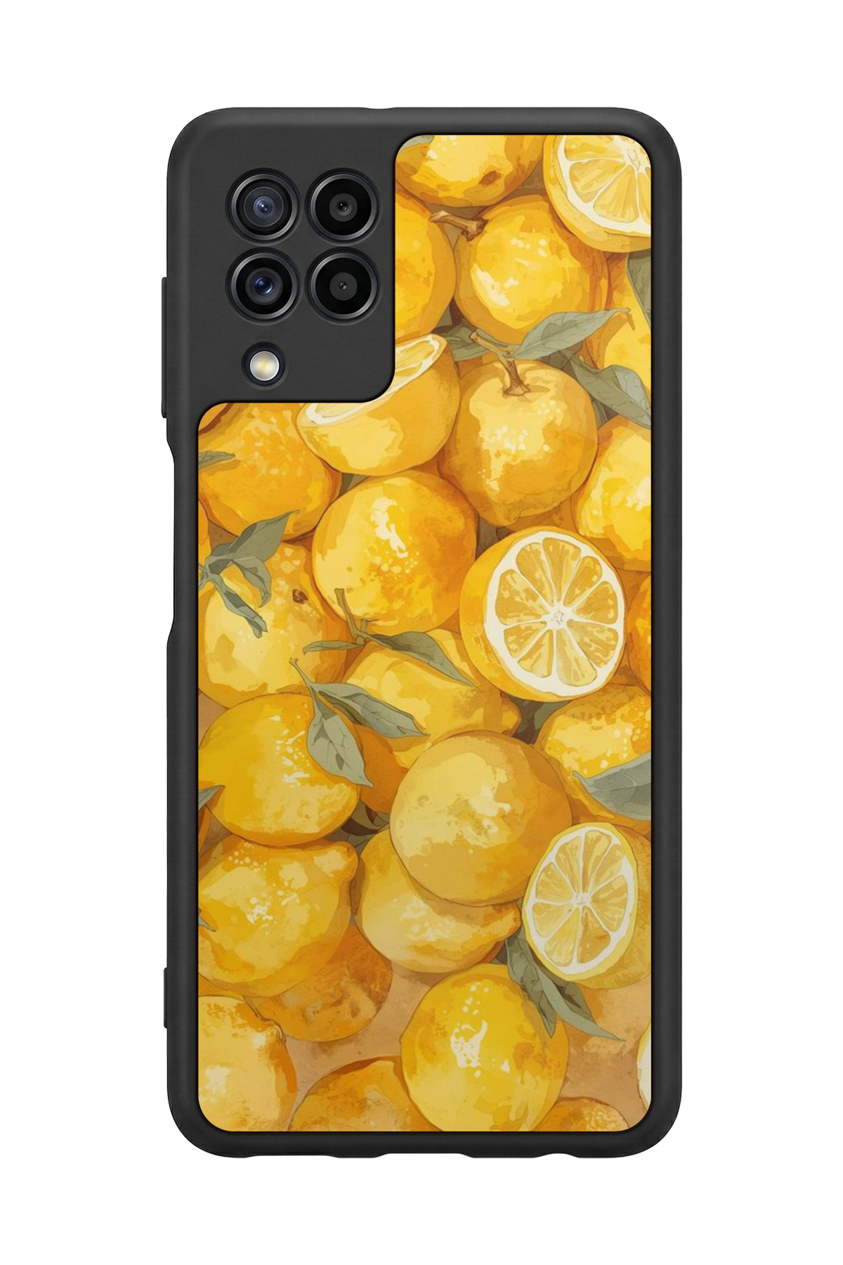 Samsung Galaxy M32 Uyumlu Limon Tasarımlı Glossy Premium Kılıf