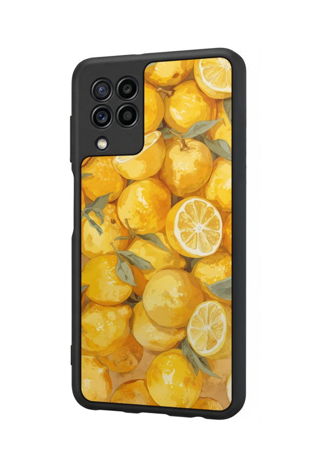 Samsung Galaxy M32 Uyumlu Limon Tasarımlı Glossy Premium Kılıf