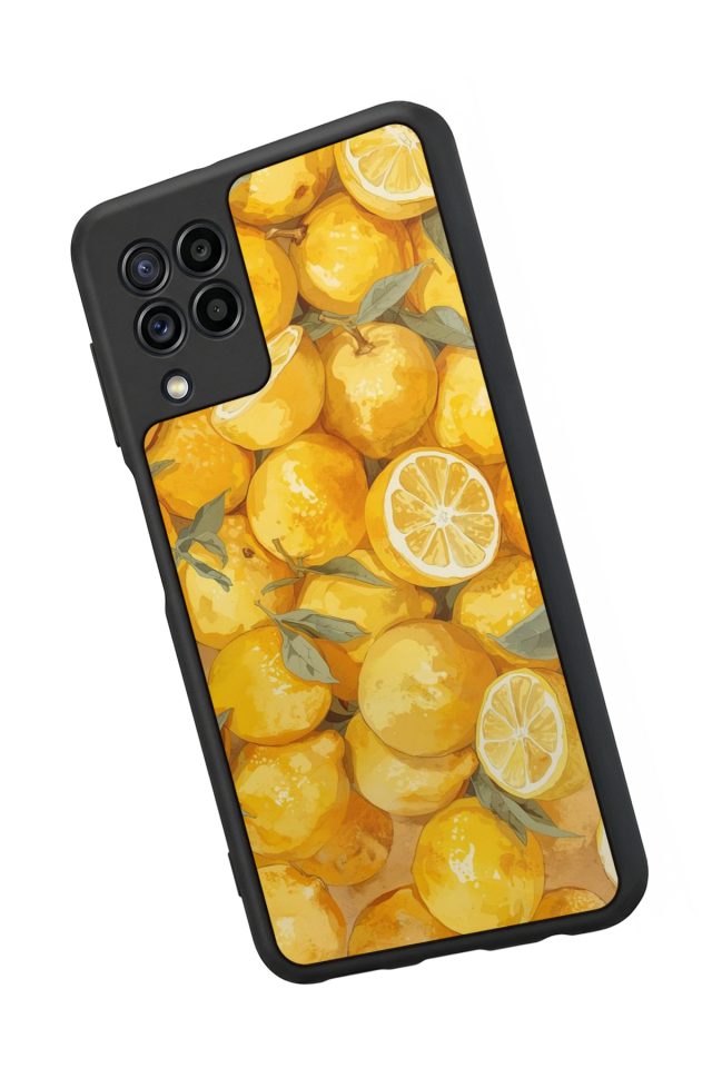 Samsung Galaxy M32 Uyumlu Limon Tasarımlı Glossy Premium Kılıf