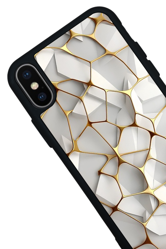 iPhone X/ XS Uyumlu Mermer Marble Tasarımlı Glossy Premium Kılıf