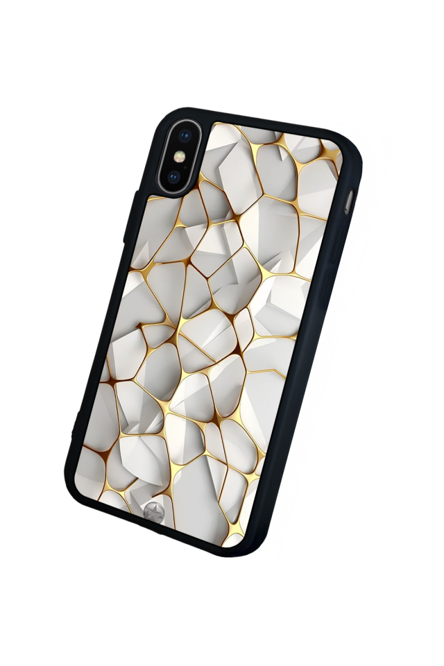 iPhone X/ XS Uyumlu Mermer Marble Tasarımlı Glossy Premium Kılıf