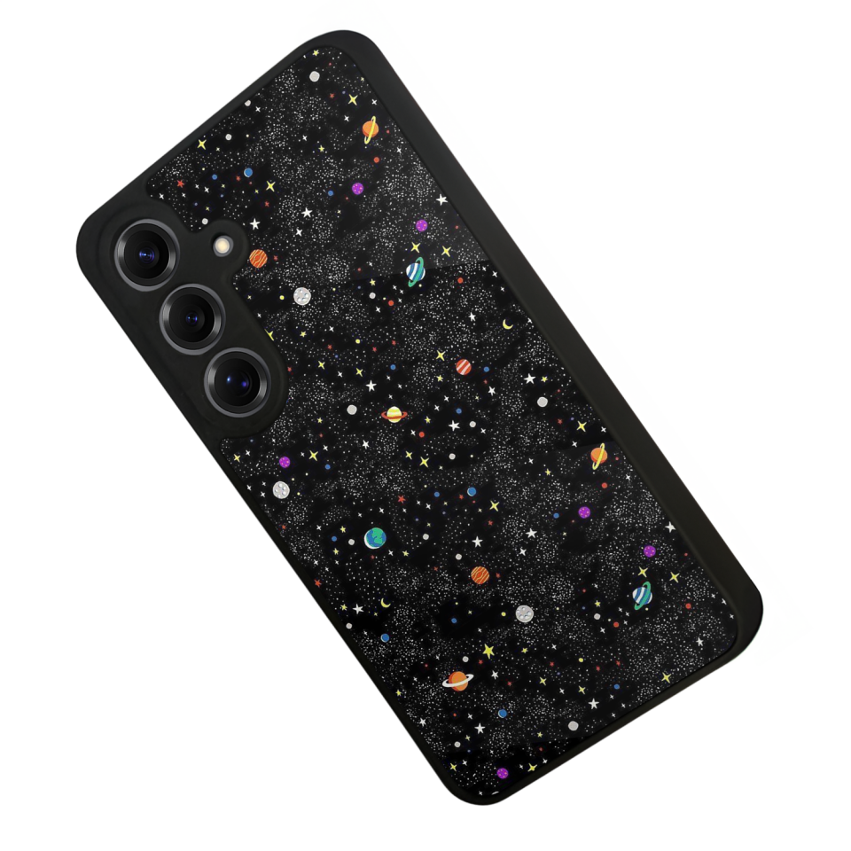 Samsung Galaxy S25 Uyumlu Uzay Tasarımlı Glossy Premium Kılıf