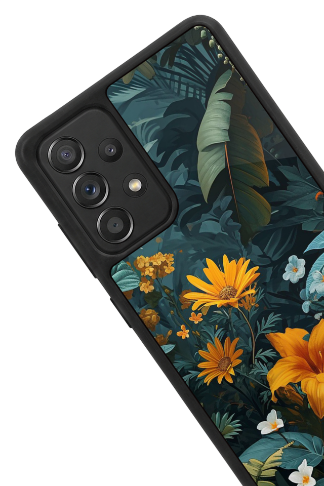 Samsung Galaxy A72 Uyumlu Botanik Tasarımlı Glossy Premium Kılıf
