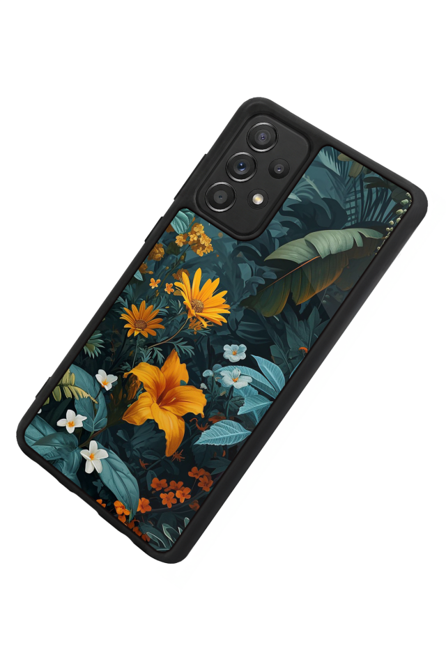 Samsung Galaxy A72 Uyumlu Botanik Tasarımlı Glossy Premium Kılıf
