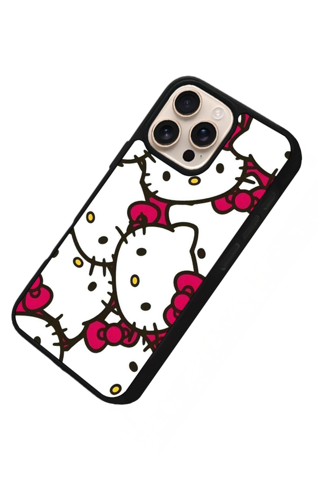 iPhone 16 Pro Max Uyumlu HelloKitty Tasarımlı Glossy Premium Kılıf