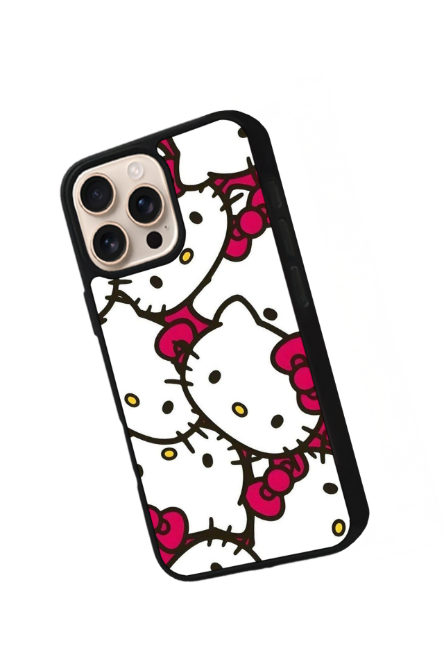 iPhone 16 Pro Max Uyumlu HelloKitty Tasarımlı Glossy Premium Kılıf