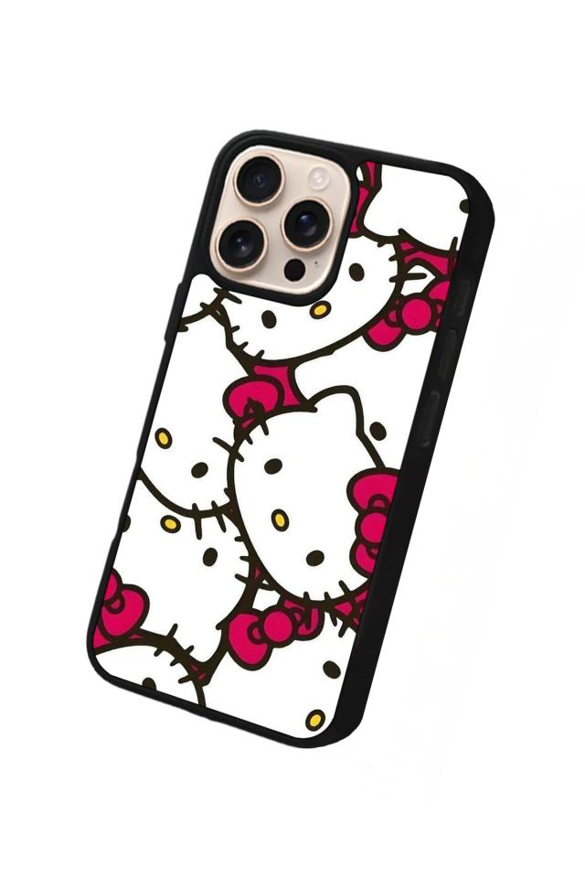iPhone 16 Pro Max Uyumlu HelloKitty Tasarımlı Glossy Premium Kılıf