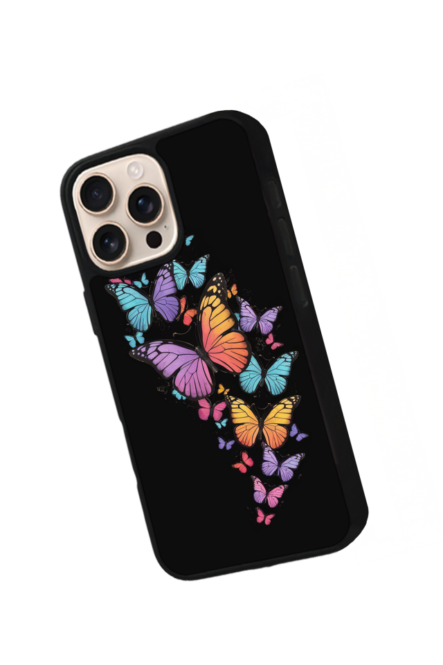 iPhone 15 Pro Uyumlu Kelebek Tasarımlı Glossy Premium Kılıf