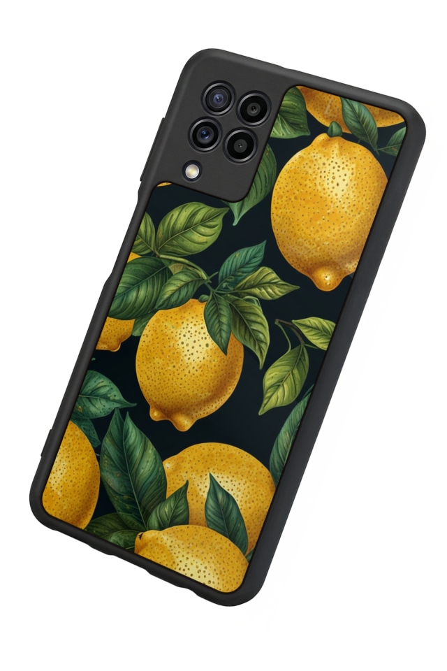 Samsung Galaxy M32 Uyumlu Limon Tasarımlı Glossy Premium Kılıf