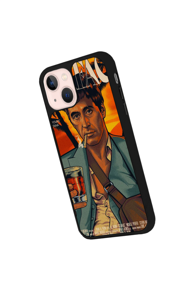 iPhone 15 Uyumlu Scarface Tasarımlı Glossy Premium Kılıf