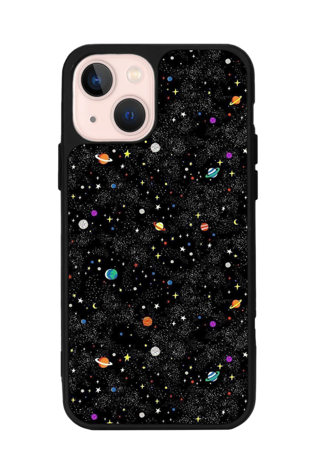 iPhone 13/14 Uyumlu Uzay Tasarımlı Glossy Premium Kılıf