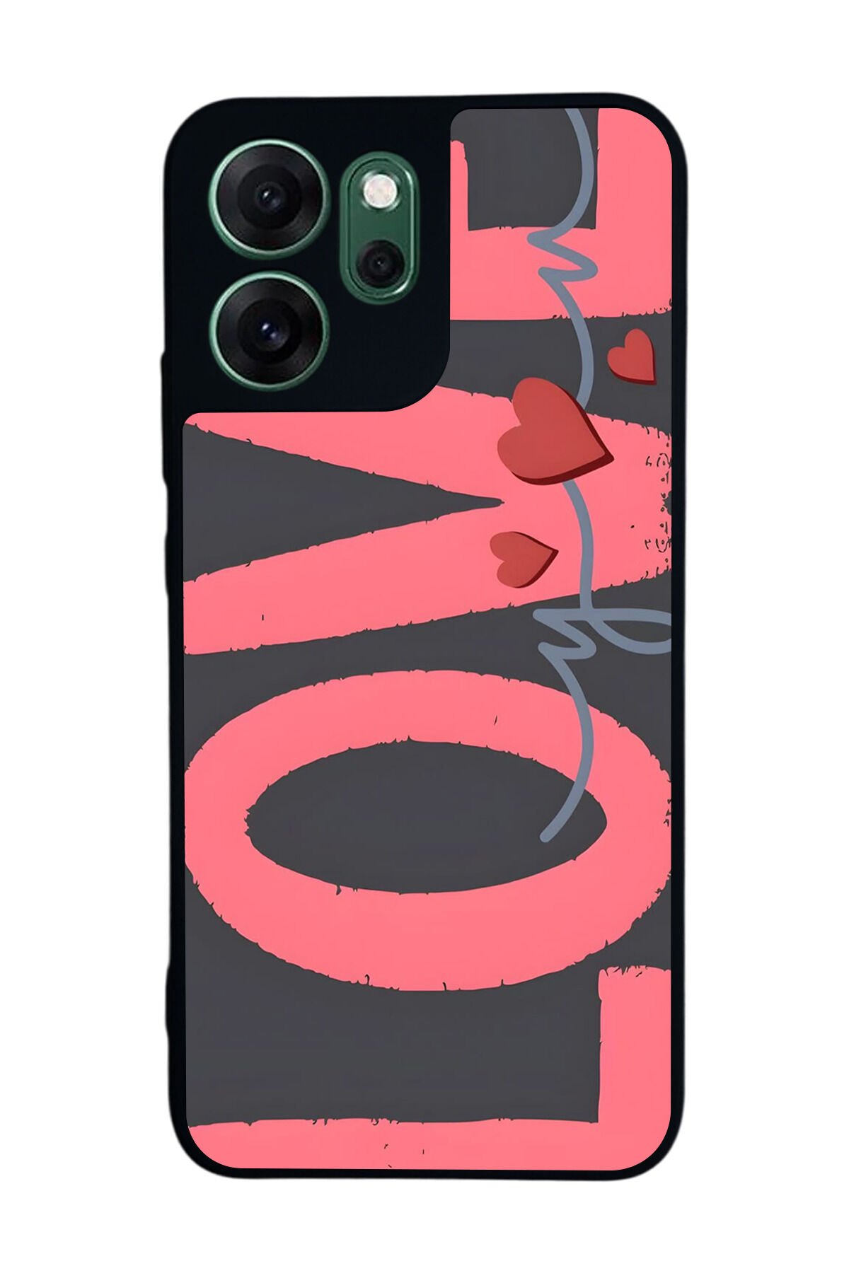 Oppo Reno 14F Uyumlu Love Tasarımlı Glossy Premium Kılıf