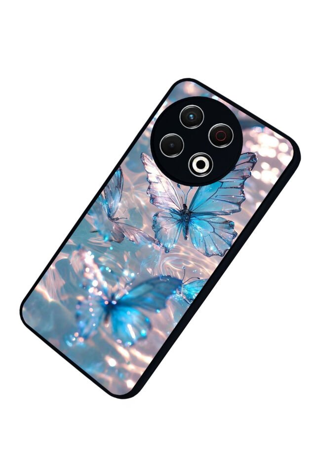 Tecno Spark 30 Pro Uyumlu Kelebek Tasarımlı Glossy Premium Kılıf