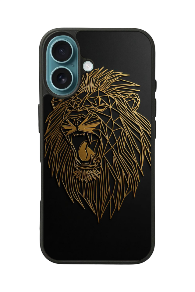iPhone 16 Uyumlu Aslan Tasarımlı Glossy Premium Kılıf