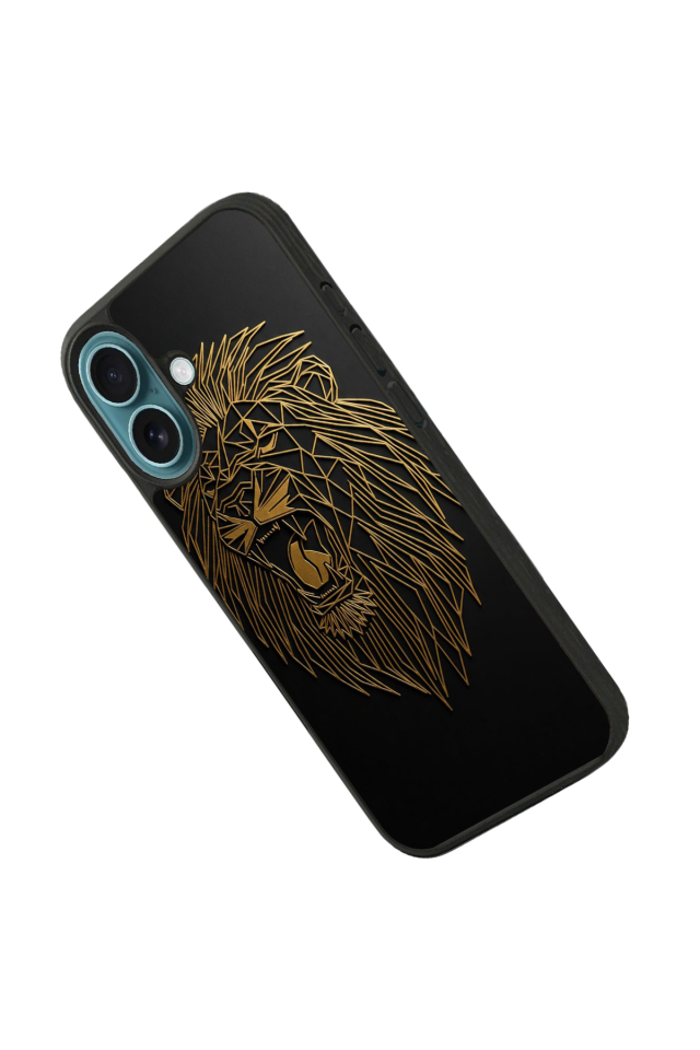 iPhone 16 Uyumlu Aslan Tasarımlı Glossy Premium Kılıf