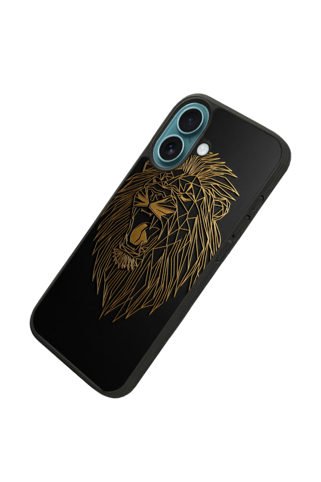 iPhone 16 Uyumlu Aslan Tasarımlı Glossy Premium Kılıf