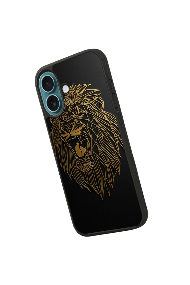 iPhone 16 Uyumlu Aslan Tasarımlı Glossy Premium Kılıf