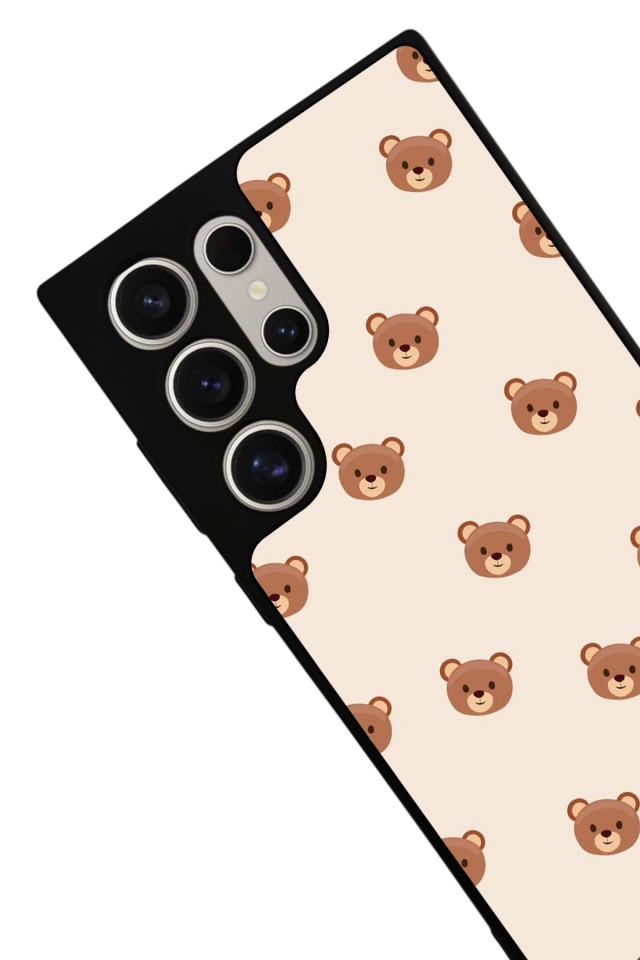 Samsung Galaxy S22 Ultra Uyumlu Ayı Tasarımlı Glossy Premium Kılıf