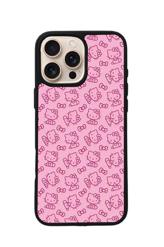 iPhone 16 Pro Max Uyumlu HelloKitty Tasarımlı Glossy Premium Kılıf
